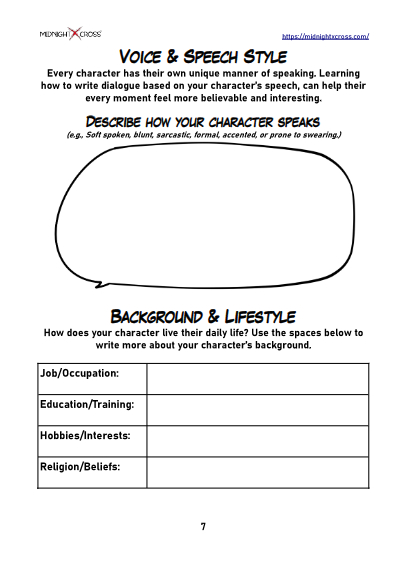 Character Creation Worksheet Preview 7
